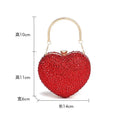 2024 Luxury Diamond Inlay Heart Shape Crystal Clutch Purse Stones Evening Wedding Party Shoulder Bag Rhinestone Clutches Bags - Blingy Bag LLC