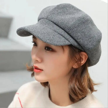 Autumn Winter Wool Beret – Classic Newsboy Painter Cap