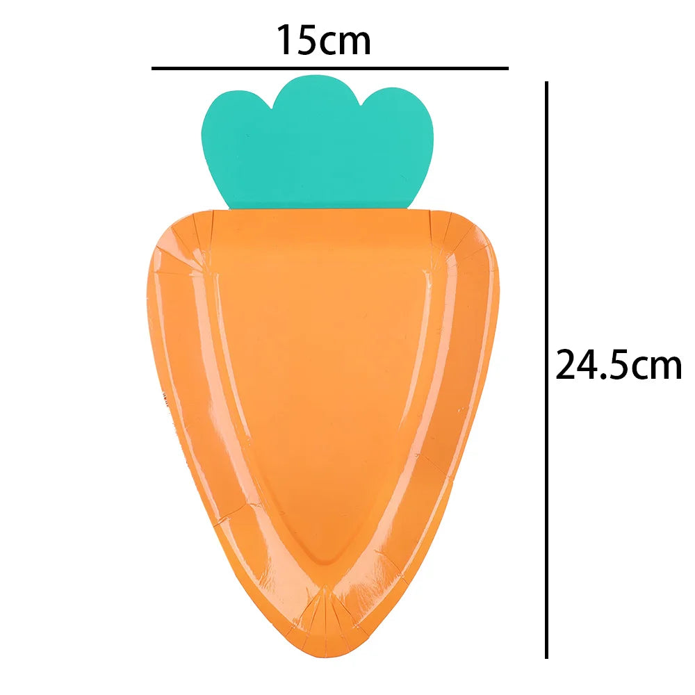 Carrot Shape Disposable Plates - Blingy Bag LLC