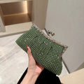 Bling Rhinestone Evening Bag Luxury Dress Clutch Wedding Bride Hand Bag Shiny Designer Party Pleated Dinner Long Purse XA764H - Blingy Bag LLC