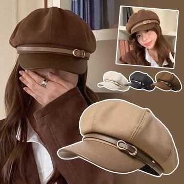 Women’s Retro Newsboy Cap – British Style Beret Hat