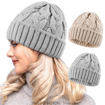 2025 Women’s Knitted Winter Beanie – Handmade Chunky Warm Hat for Autumn & Cold Weather