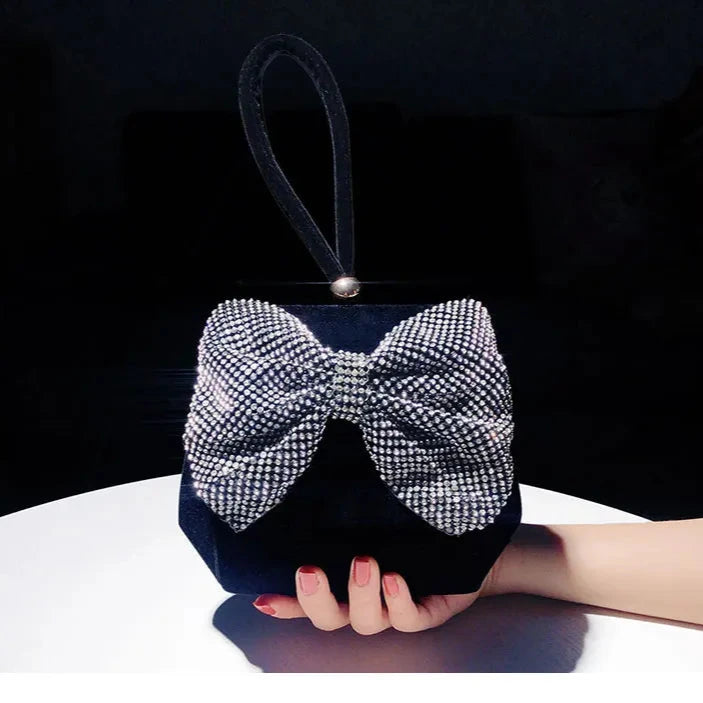 Velvet Bow Knot Hand Purse - Blingy Bag LLC