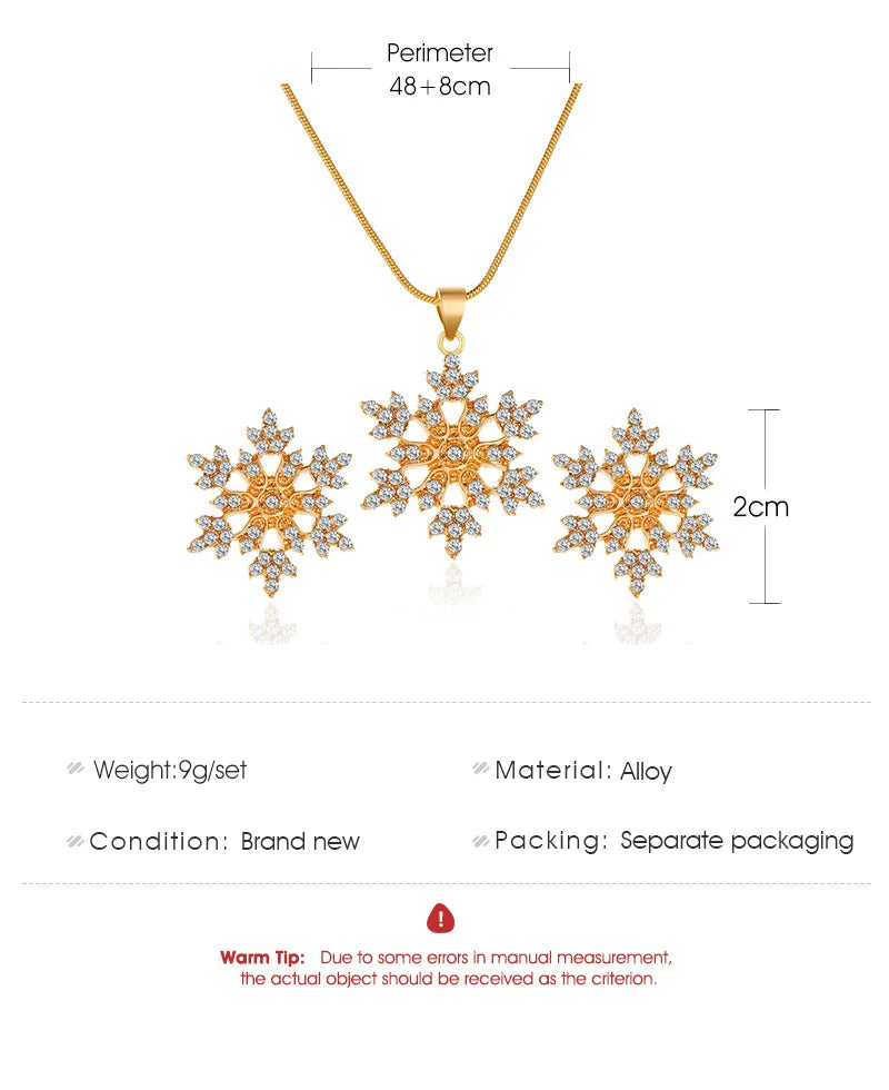 Snowflake Christmas Jewelry Set - Blingy Bag LLC