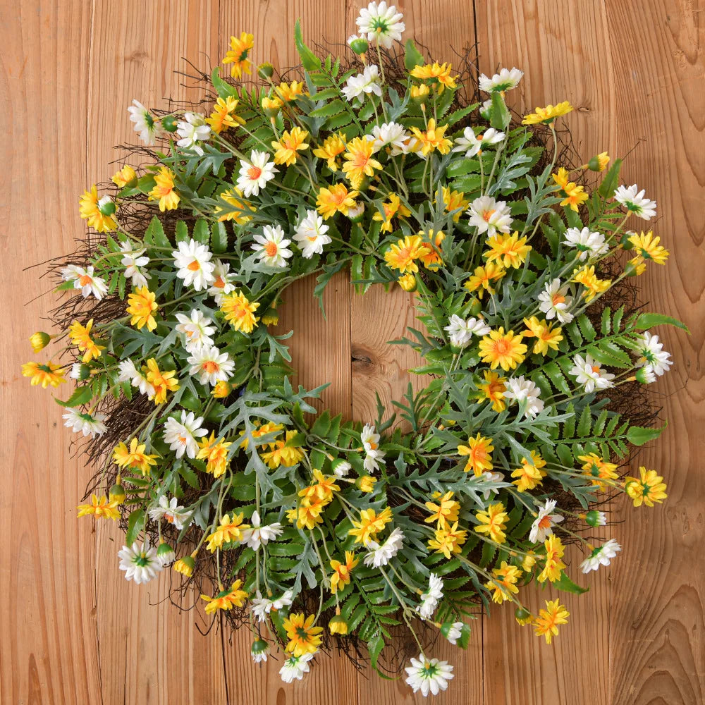 Yellow Daisy Spring Wreath - Blingy Bag LLC