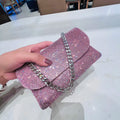 JIOMAY Rhinestones Bag for Women 2024 Mini Purses and Handbags Clutch Wallets Ladies PU Leather Chain Party Evening Shoulder Bag - Blingy Bag LLC