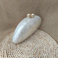 Irregular Oval White Pearl Purse - Blingy Bag LLC