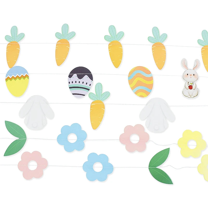 Happy Easter Carrot Bunny Banner - Blingy Bag LLC