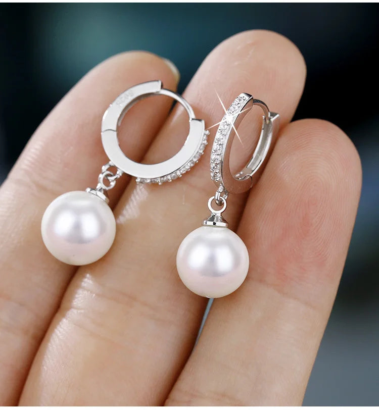 Freshwater Pearl Crystal Earrings - Blingy Bag LLC