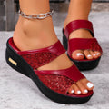 Casual Glitter Platform Slippers - Blingy Bag LLC