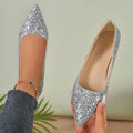 Low Heel Shiny Pointed Shoes - Blingy Bag LLC