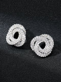 Full Rhinestone Stud Earrings - Blingy Bag LLC