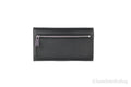 Michael Kors Jet Set Leather Solid Black Silver Large Trifold Wallet Clutch - Blingy Bag LLC