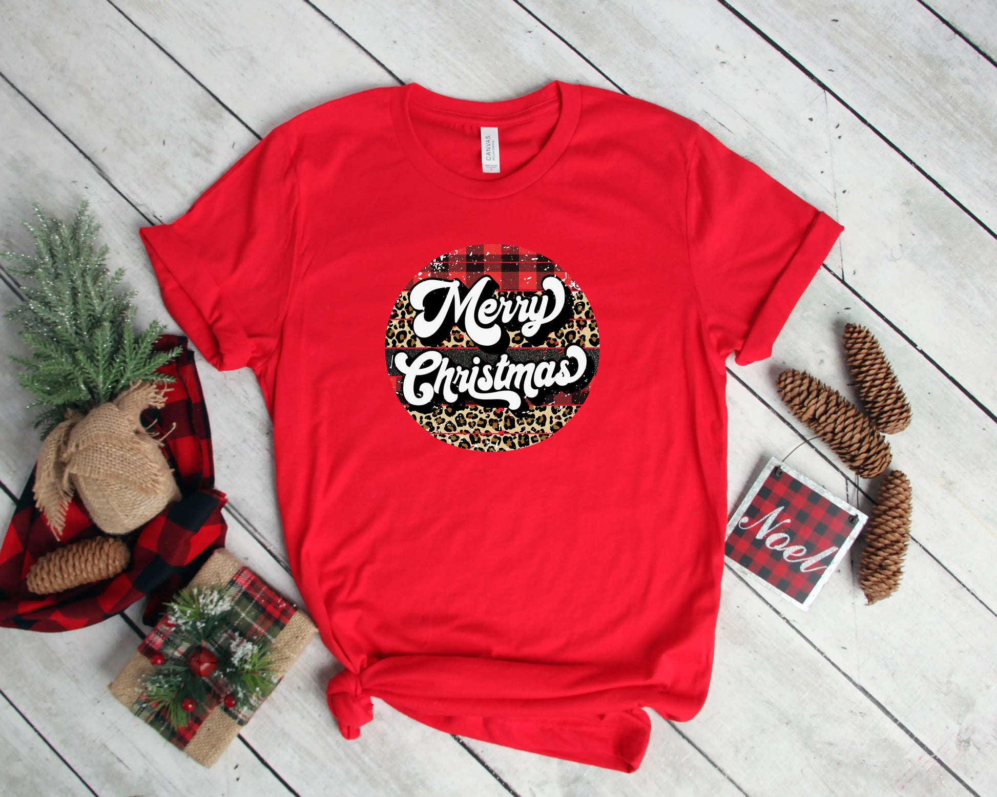 Retro Merry Christmas Shirt, Buffalo Plaid Christmas Shirt - Blingy Bag LLC