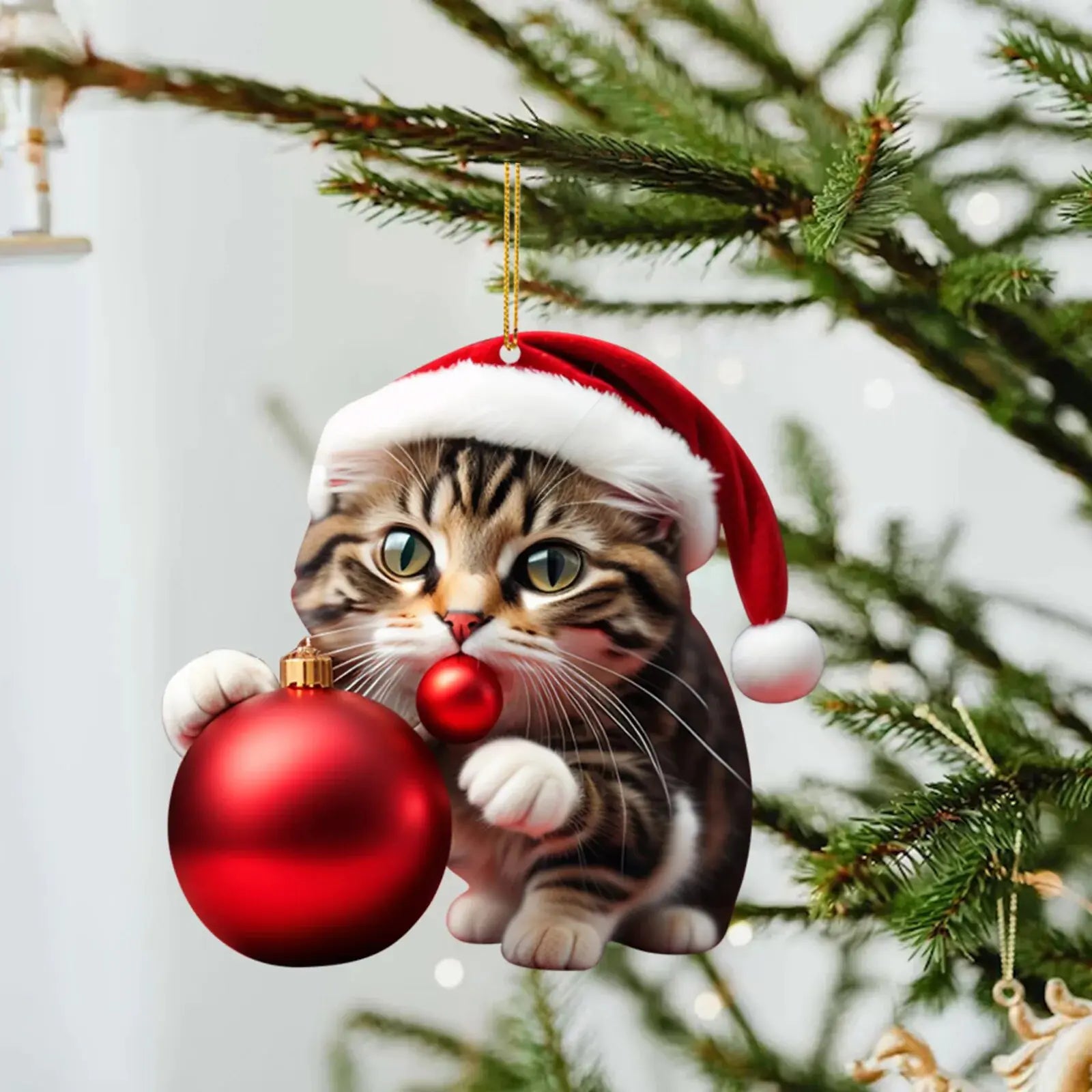 Cute Cat Christmas Ornaments - Blingy Bag LLC