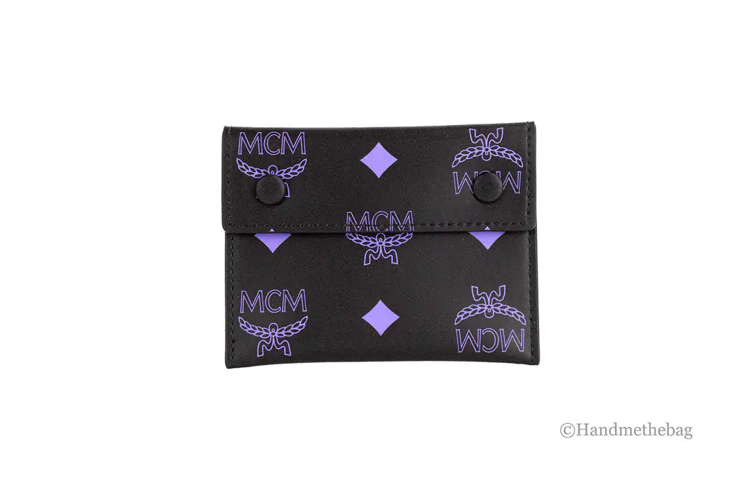 MCM Color Splash Large Dahlia Purple Clutch Pouch Trio - Blingy Bag LLC