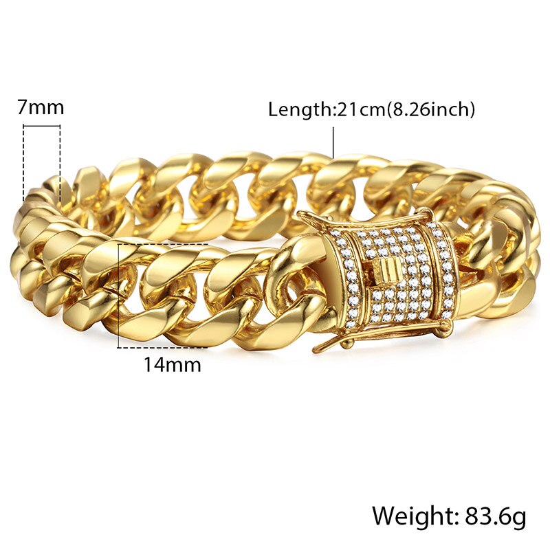 Miami Gold Curb Cuban Bracelet - Blingy Bag LLC