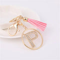 Rhinestones English Letter Alloy Keychain - Blingy Bag LLC