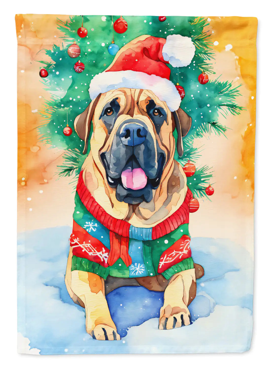 Bullmastiff Christmas Garden Flag - Blingy Bag LLC