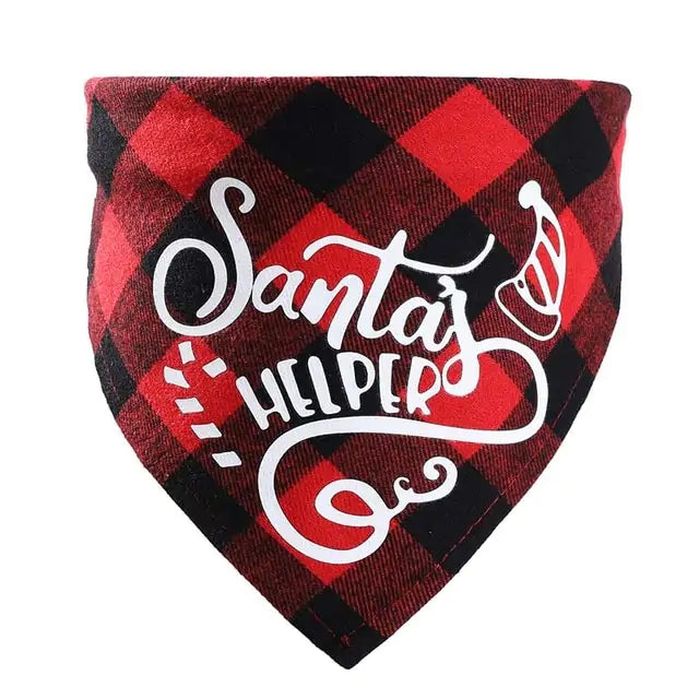 Pet Christmas Plaid Bandanas - Blingy Bag LLC