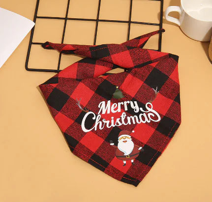 Pet Christmas Plaid Bandanas - Blingy Bag LLC