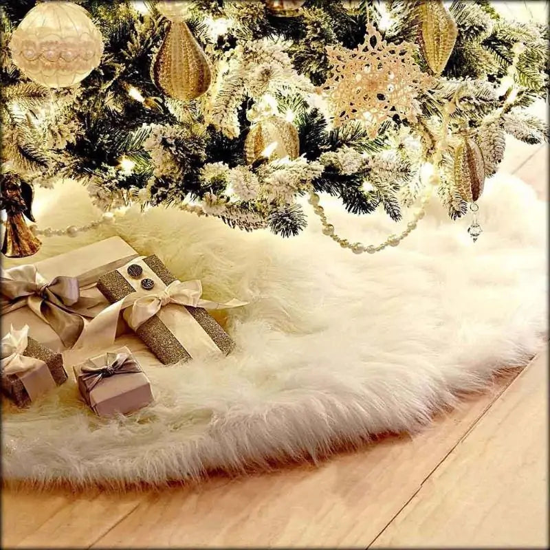 Fur Christmas Tree Skirt - Blingy Bag LLC