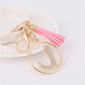 Rhinestones English Letter Alloy Keychain - Blingy Bag LLC