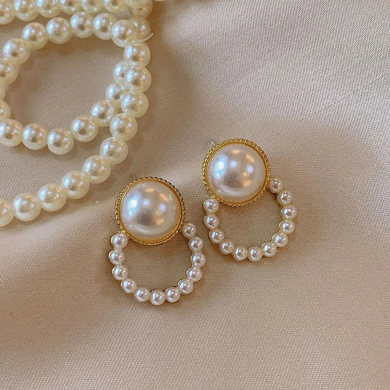 Jewelry CC Style Pearl Vintage Earrings - Blingy Bag LLC