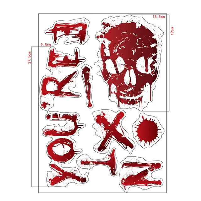 Halloween Bloody Handprints Wall Stickers - Blingy Bag LLC