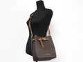 Michael Kors Emilia Small Brown Signature PVC Convertible Bucket Bag Messenger Handbag - Blingy Bag LLC