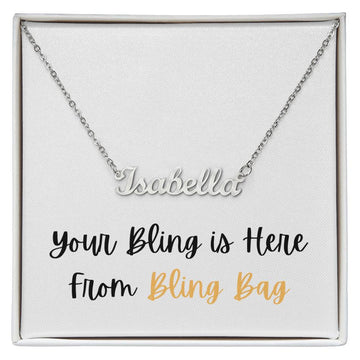 Custom Name Necklace - Blingy Bag LLC