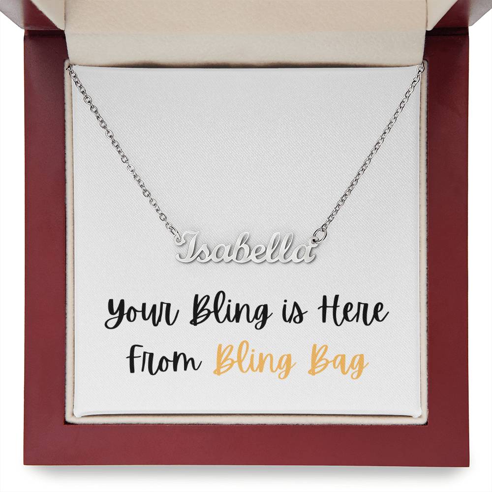 Custom Name Necklace - Blingy Bag LLC