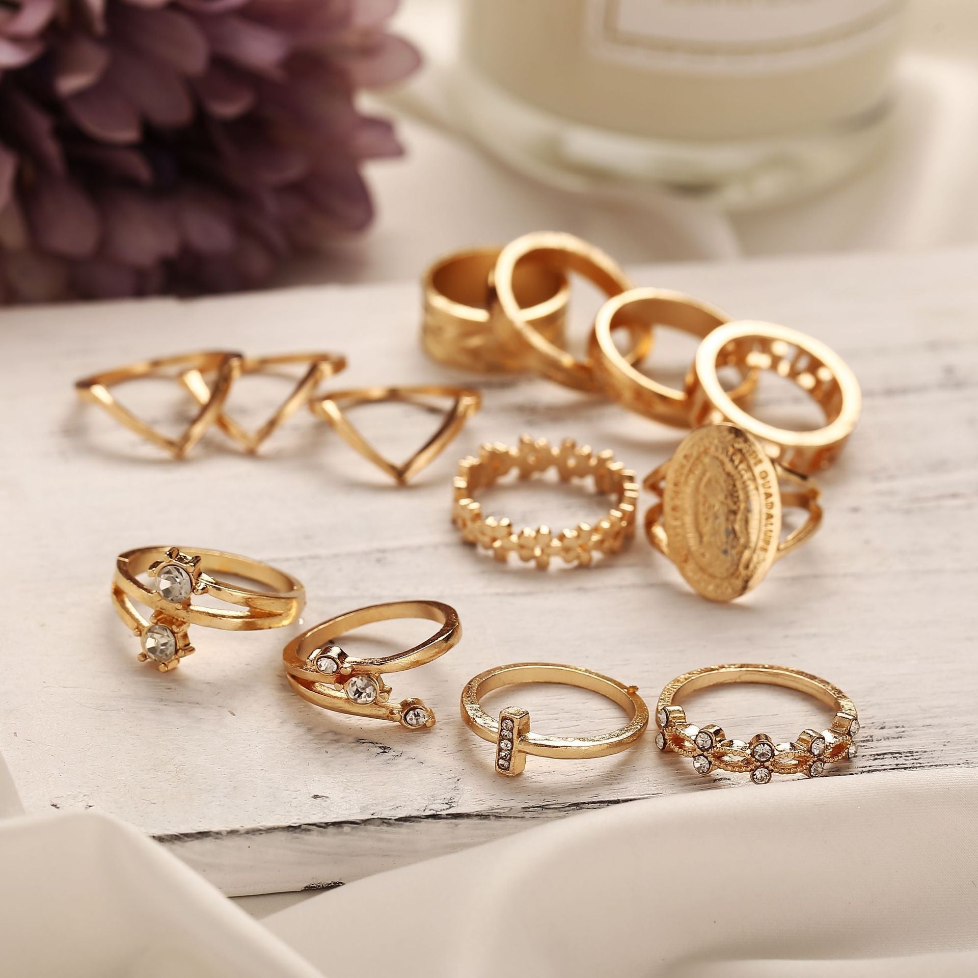 13 Piece Medallion Ring Set - Blingy Bag LLC