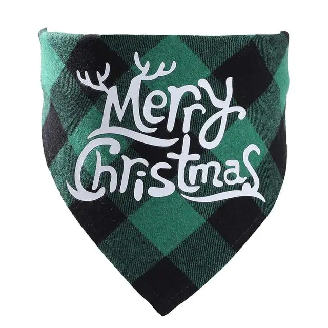 Pet Christmas Plaid Bandanas - Blingy Bag LLC