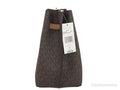 Michael Kors Emilia Small Brown Signature PVC Convertible Bucket Bag Messenger Handbag - Blingy Bag LLC