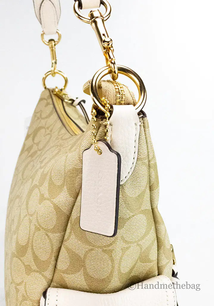 Coach Pennie Light Khaki Chalk Signature Coated Canvas Handbag - Blingy Bag LLC