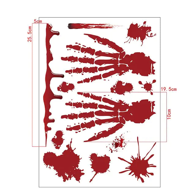 Halloween Bloody Handprints Wall Stickers - Blingy Bag LLC