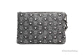 MCM Veritas Medium Dark Grey Denim Monogram Clutch Pouch - Blingy Bag LLC