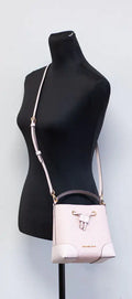 Michael Kors Mercer Small Dark Powder Blush PVC Bucket Crossbody Handbag Purse - Blingy Bag LLC