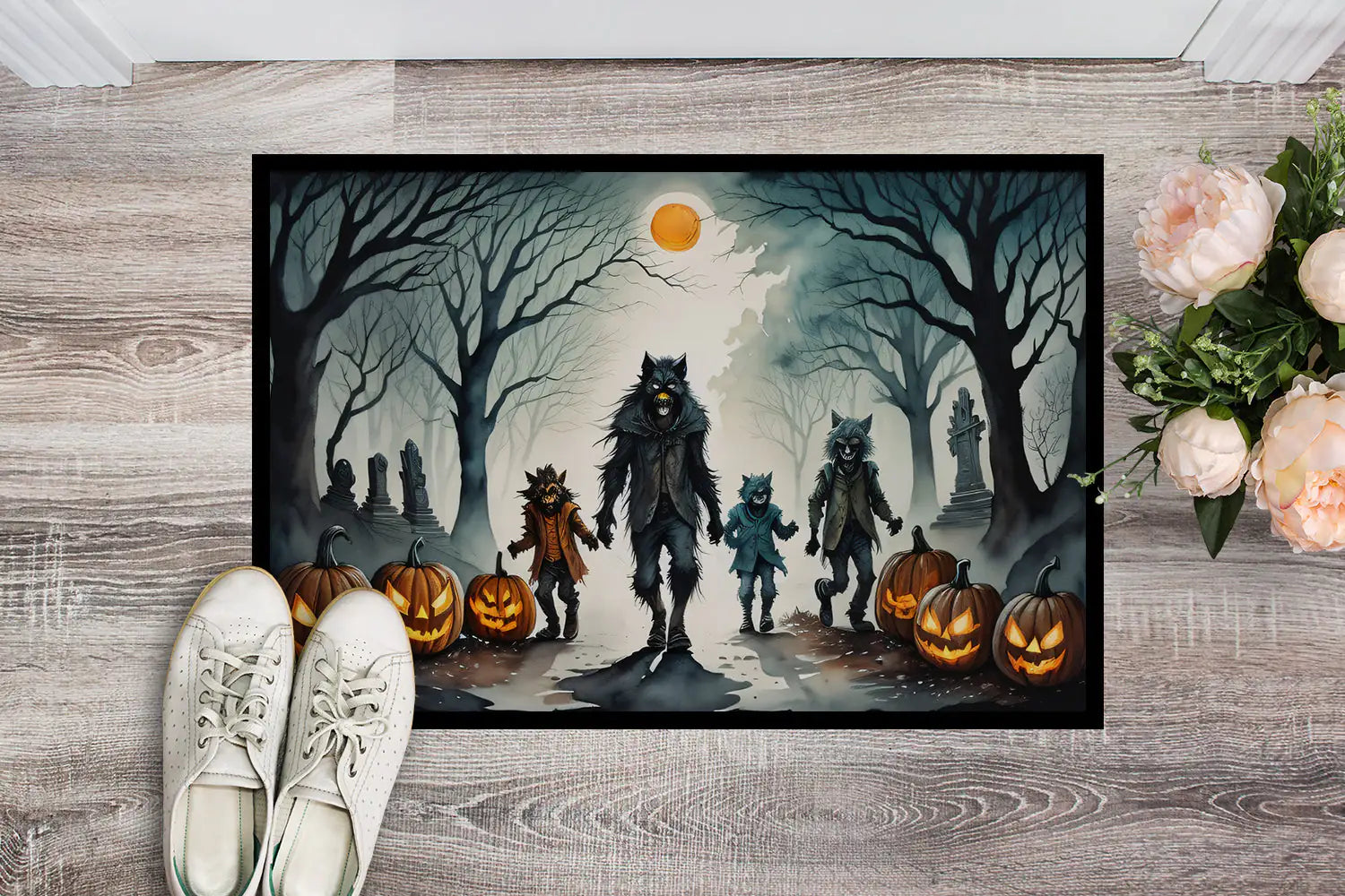 Werewolves Spooky Halloween Doormat - Blingy Bag LLC