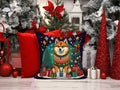 Akita Christmas Throw Pillow - Blingy Bag LLC