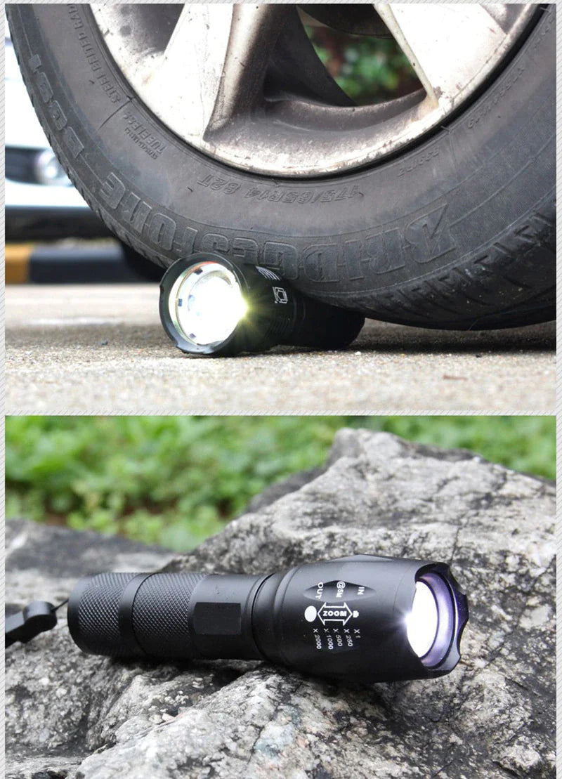 Super-Bright 90000LM LED Tactical Flashlight 5 Modes Zoomable Torch Searchlight - Blingy Bag LLC