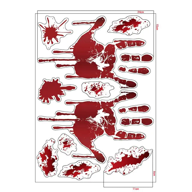 Halloween Bloody Handprints Wall Stickers - Blingy Bag LLC