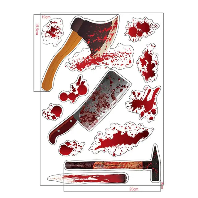 Halloween Bloody Handprints Wall Stickers - Blingy Bag LLC