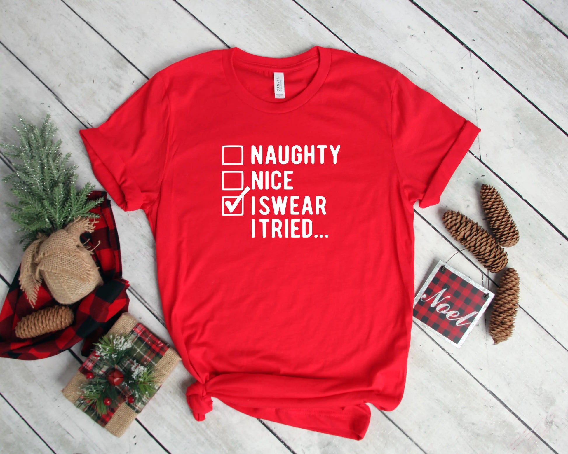 I Swear I Tried Shirt, Funny Christmas Shirts, Christmas Shirt - Blingy Bag LLC