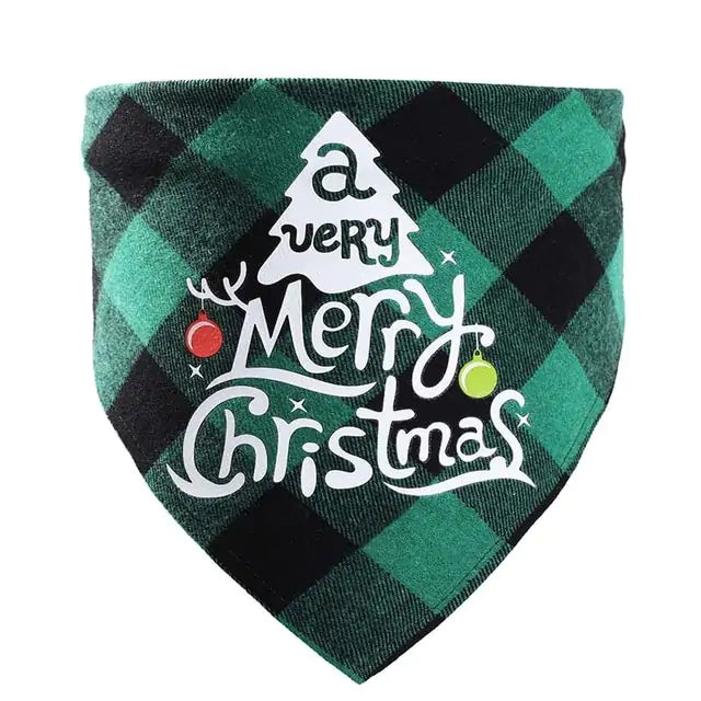 Pet Christmas Plaid Bandanas - Blingy Bag LLC