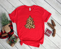 Leopard Christmas Tree Shirt, Christmas Shirts - Blingy Bag LLC