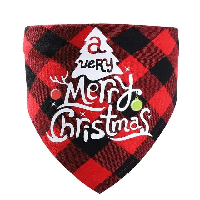 Pet Christmas Plaid Bandanas - Blingy Bag LLC