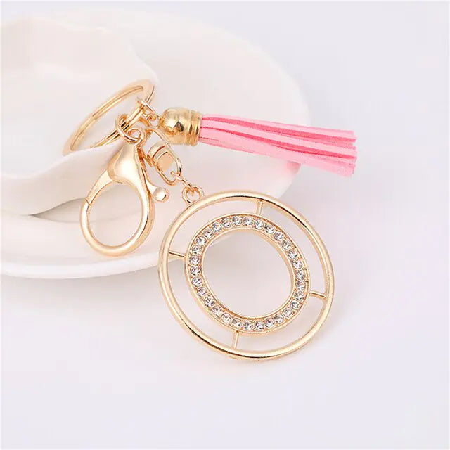 Rhinestones English Letter Alloy Keychain - Blingy Bag LLC
