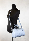 Coach Rowan Medium Cornflower Chambray Canvas Satchel Crossbody Handbag - Blingy Bag LLC